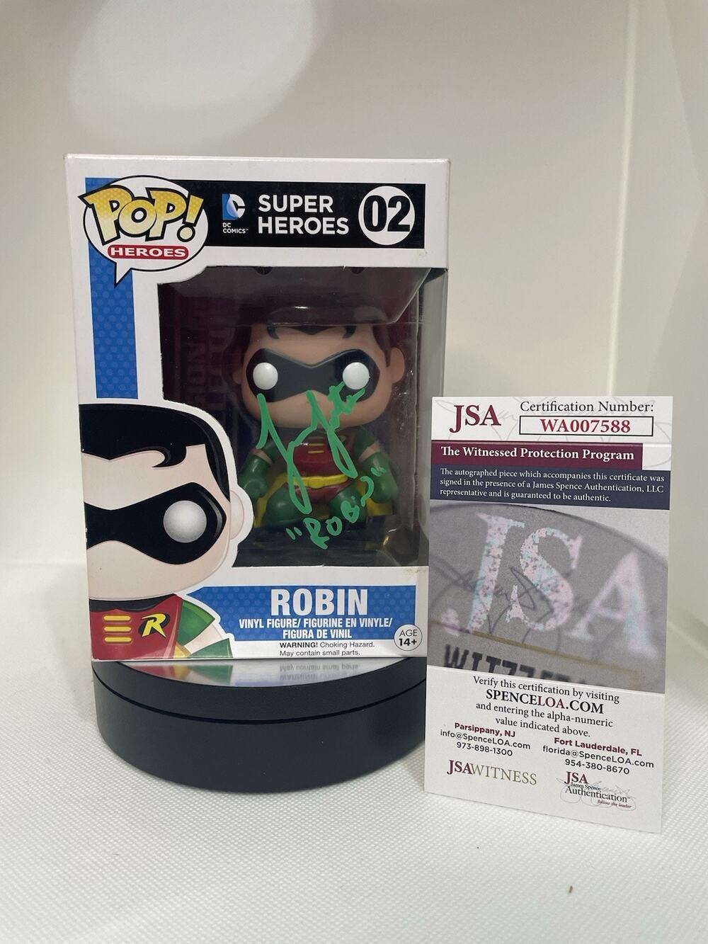 Funko Pop Robin 02 Signed by Loren Lester. JSA Certified Pop Protector. DC